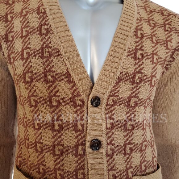 GUCCI MENS SWEATER Ha Ha Ha Harry Styles SQUARE G LOGO CARDIGAN sz S / SMALL - Picture 6 of 15